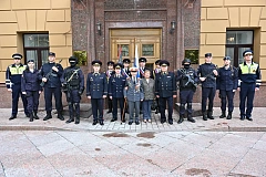 В столичном Главке прошёл торжественный приём, посвящённый 95-летию ветерана Великой Отечественной войны, майора милиции в отставке Александра Дьяконова.